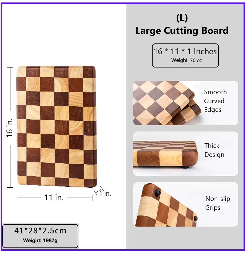 Wooden Cutting Board - Checkers