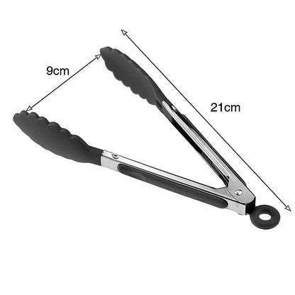 Stainless Steel & Silicone Kitchen Tongs