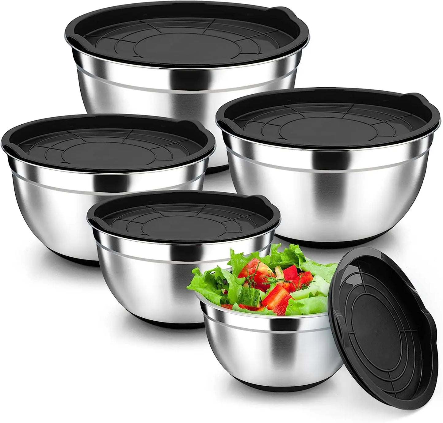 Stainless Steel Nesting Mixing Bowls Set of 5